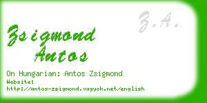 zsigmond antos business card
